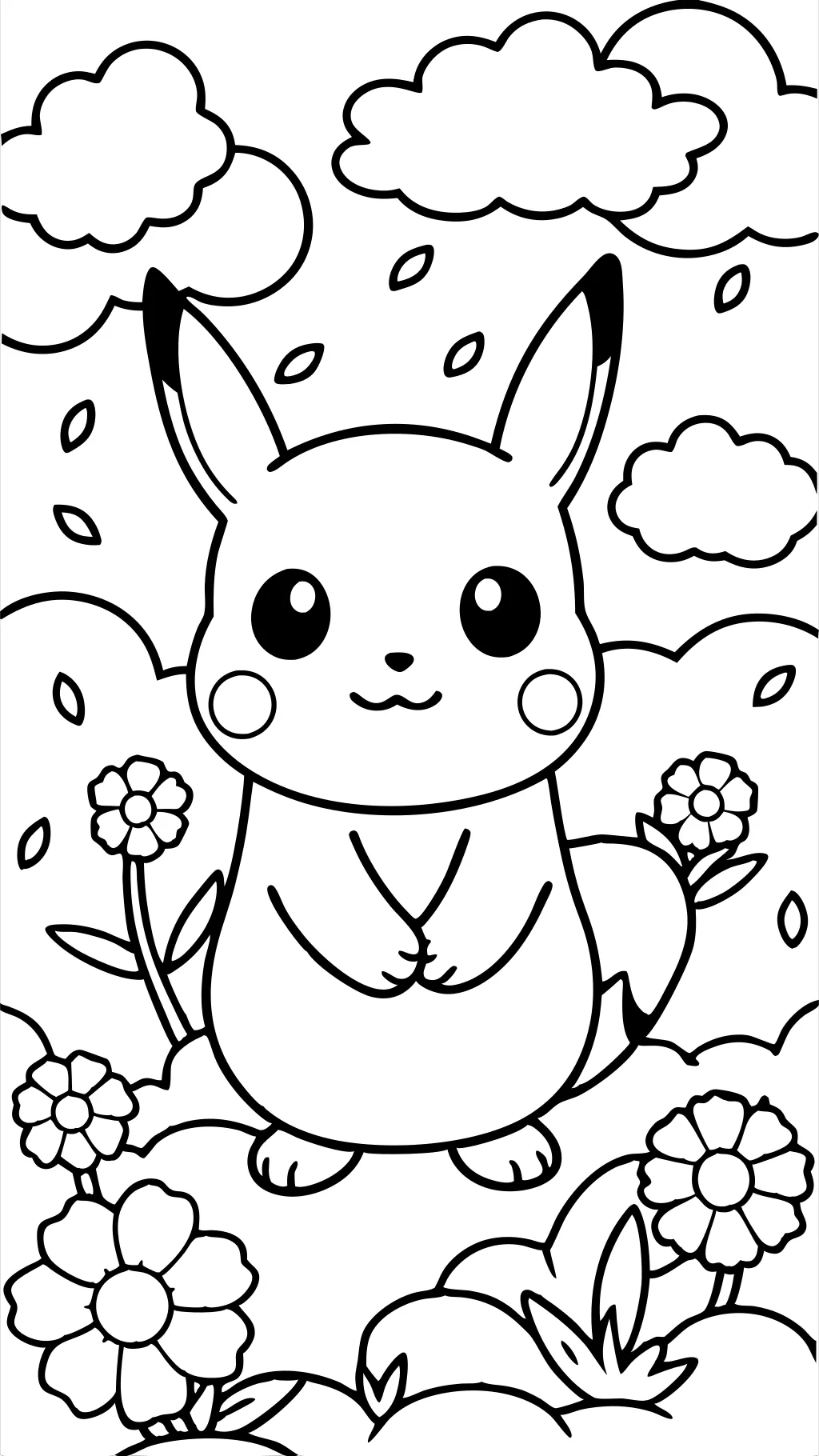 pikachu printable coloring page